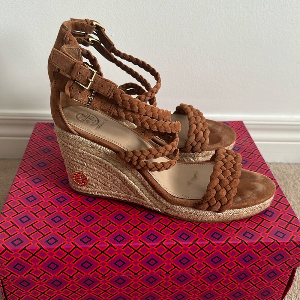Tory Burch 90mm Ankle-Strap Wedge Espadrille